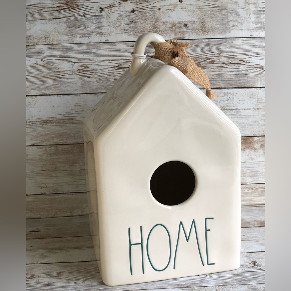 Rae Dunn HOME Birdhouse / Teal Letters